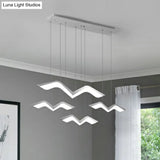 Nordic Led Acrylic Ceiling Pendant Light - White Gull Shaped Cluster Design Ideal For Dining Tables