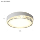 Nordic Led Acrylic Flush Mount Light With Crystal Deco - Clear/Warm/White 16.5’/20.5’ Diameter