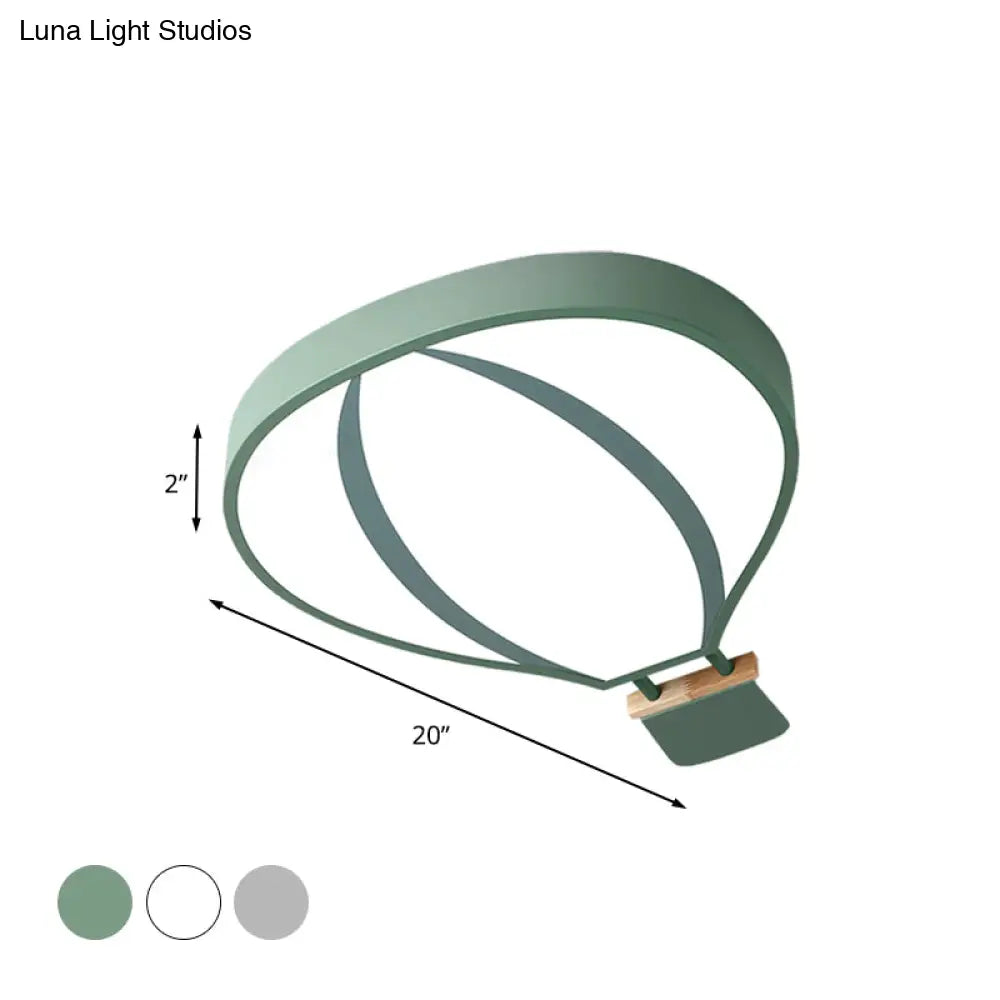 Nordic Led Acrylic Hot Air Balloon Flush Light For Child Bedroom In 3 Stylish Colors