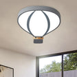 Nordic Led Acrylic Hot Air Balloon Flush Light For Child Bedroom In 3 Stylish Colors Grey
