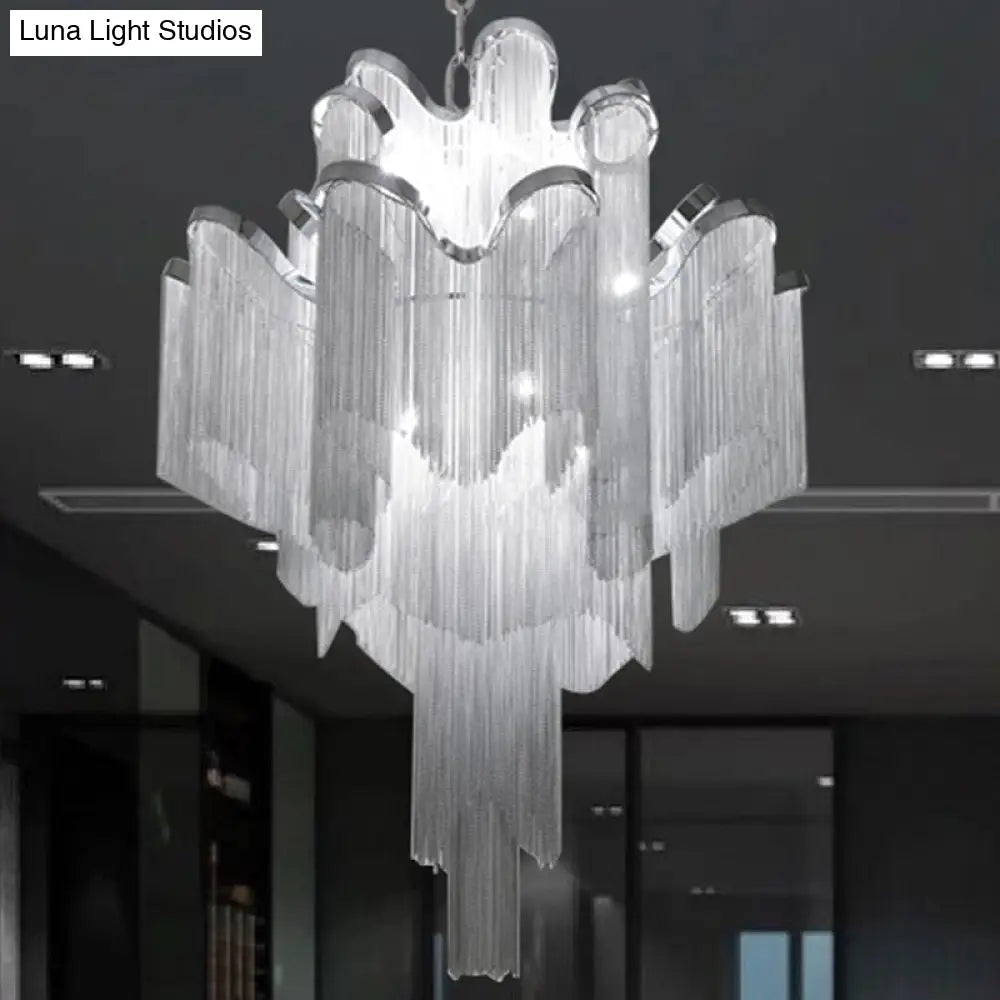 Nordic Led Aluminum Ceiling Chandelier For Living Room - Stylish Pendant Light Fixture