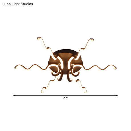Nordic Led Black Flush Ceiling Light In Warm/White For A Serene Bedroom Ambiance