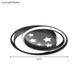 Nordic Led Black Flushmount With Star Pattern For Bedroom Lighting Fixture