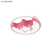 Nordic Led Ceiling Fixture With Moon And Star Flush Mount Spotlight: White/Pink/Blue Acrylic Shade