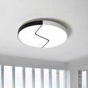 Nordic Led Ceiling Flush Lamp With Acrylic Shade And Black/White Finish In White/Warm Light Black -