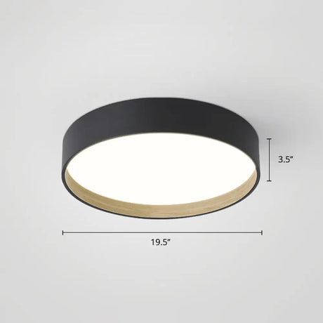Nordic Led Ceiling Flush Mount Lamp With Acrylic Diffuser For Kitchen Black / 19.5’ Third Gear