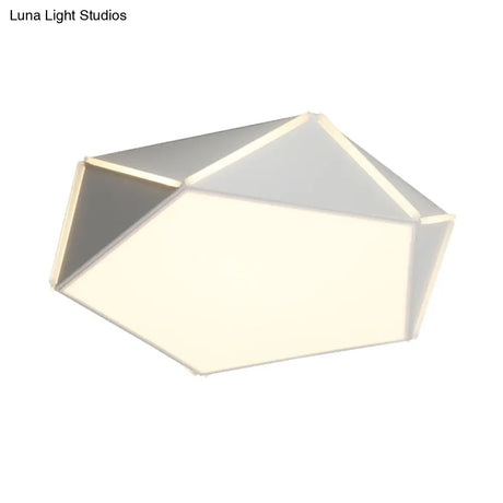 Nordic Led Ceiling Lamp - Pentagon Flush Mount Light With Acrylic Panel