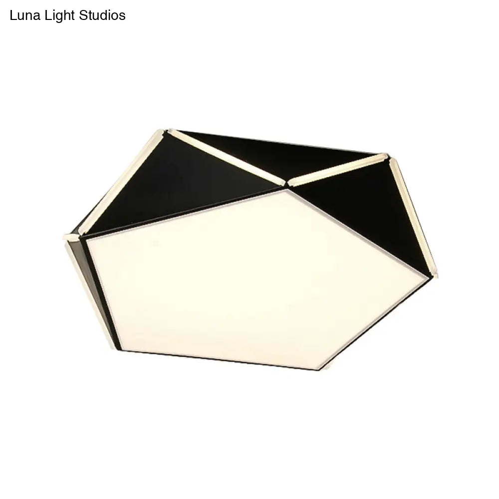 Nordic Led Ceiling Lamp - Pentagon Flush Mount Light With Acrylic Panel