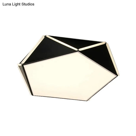 Nordic Led Ceiling Lamp - Pentagon Flush Mount Light With Acrylic Panel