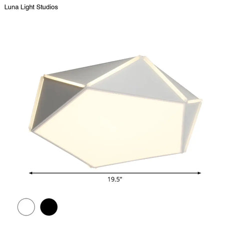 Nordic Led Ceiling Lamp - Pentagon Flush Mount Light With Acrylic Panel