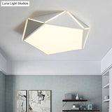 Nordic Led Ceiling Lamp - Pentagon Flush Mount Light With Acrylic Panel