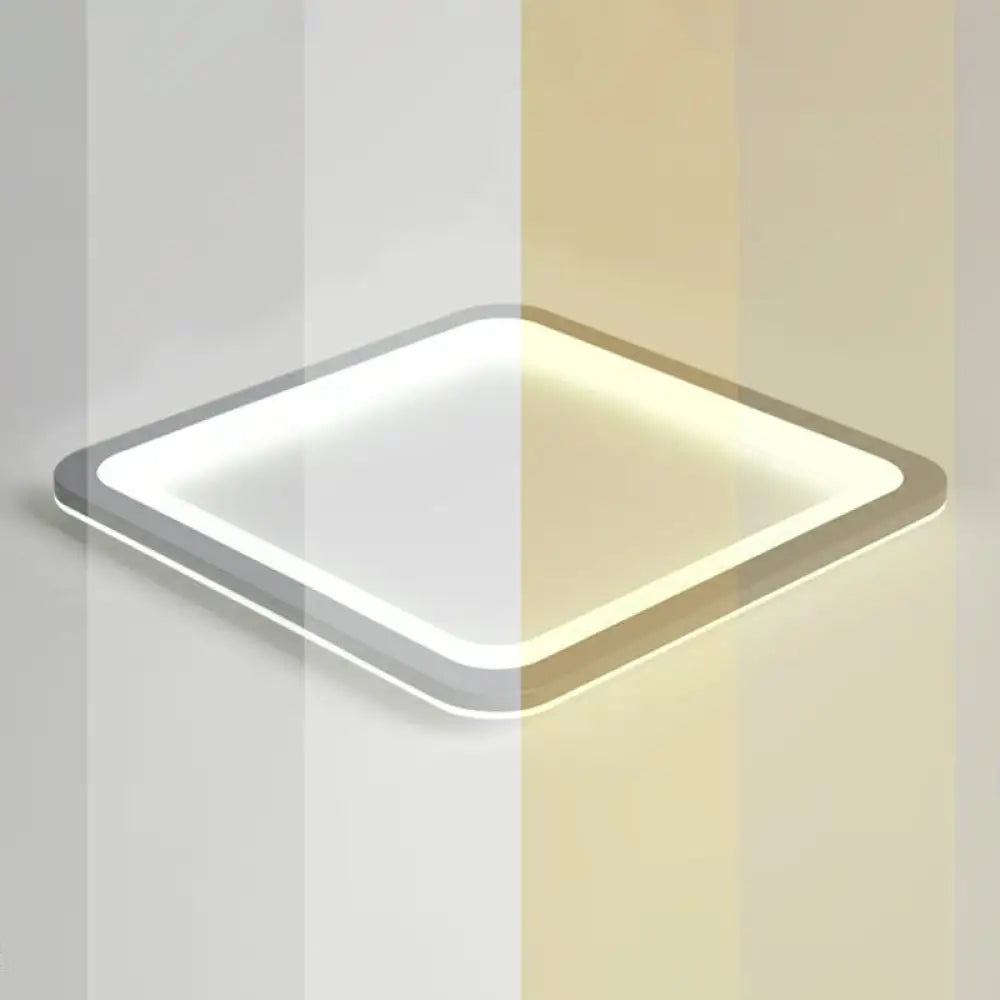 Nordic Led Ceiling Light: Dark Grey Ultra-Thin Flush Mount With Acrylic Shade Gray / 23.5 Remote