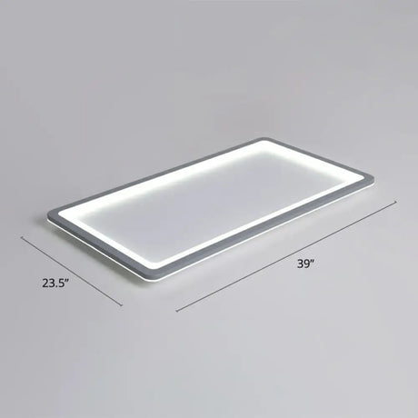 Nordic Led Ceiling Light: Dark Grey Ultra-Thin Flush Mount With Acrylic Shade Gray / 39 White