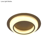 Nordic Led Circle Ceiling Light In Acrylic - Sleek Flush Mount For Bedroom