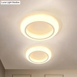 Nordic Led Circle Ceiling Light In Acrylic - Sleek Flush Mount For Bedroom