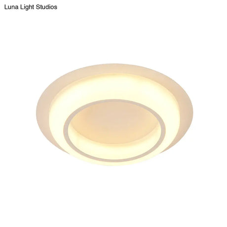 Nordic Led Circle Ceiling Light In Acrylic - Sleek Flush Mount For Bedroom