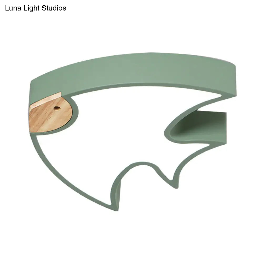 Nordic Led Fish-Shaped Flush Lamp For Bedroom In White/Grey/Pink Acrylic