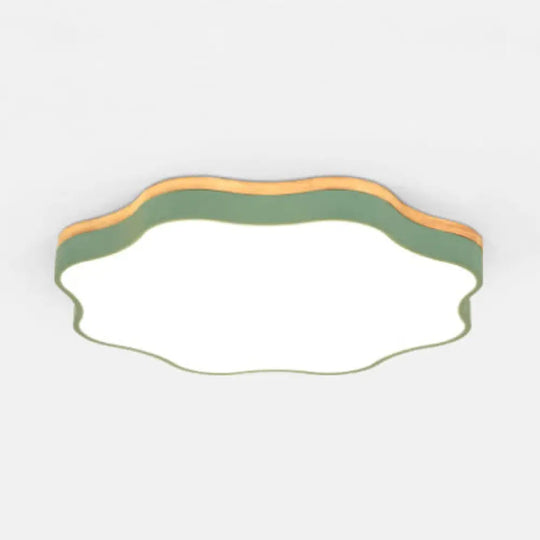 Nordic Led Flower Ceiling Light For Baby Bedroom Green / 18