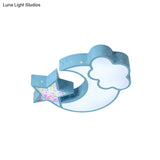 Nordic Led Flush Ceiling Light With Acrylic Starry Sky Design - Ideal For Child’s Bedroom