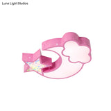 Nordic Led Flush Ceiling Light With Acrylic Starry Sky Design - Ideal For Child’s Bedroom