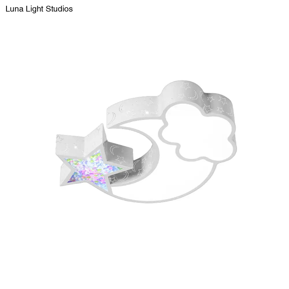 Nordic Led Flush Ceiling Light With Acrylic Starry Sky Design - Ideal For Child’s Bedroom
