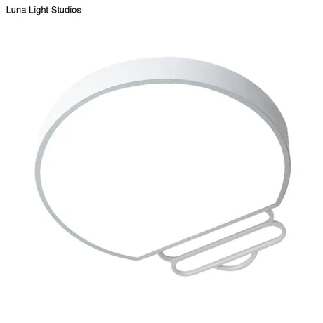 Nordic Led Flush Mount Ceiling Lamp With Acrylic Shade And White/Green/Grey Bulb Shape