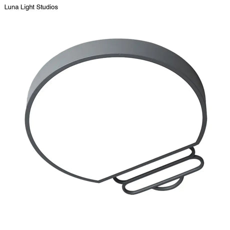 Nordic Led Flush Mount Ceiling Lamp With Acrylic Shade And White/Green/Grey Bulb Shape