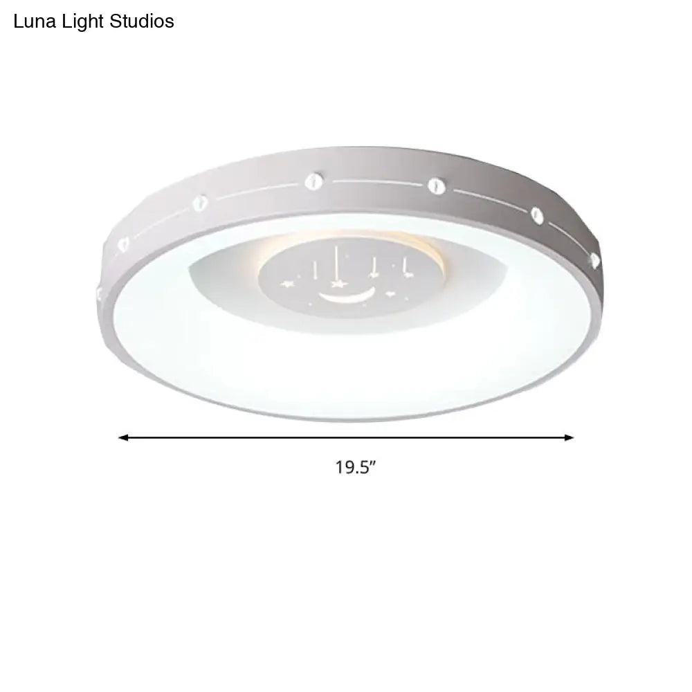 Nordic Led Flush Mount Ceiling Light: 16/19.5 Round Curved Design Warm/White Light For Bedroom