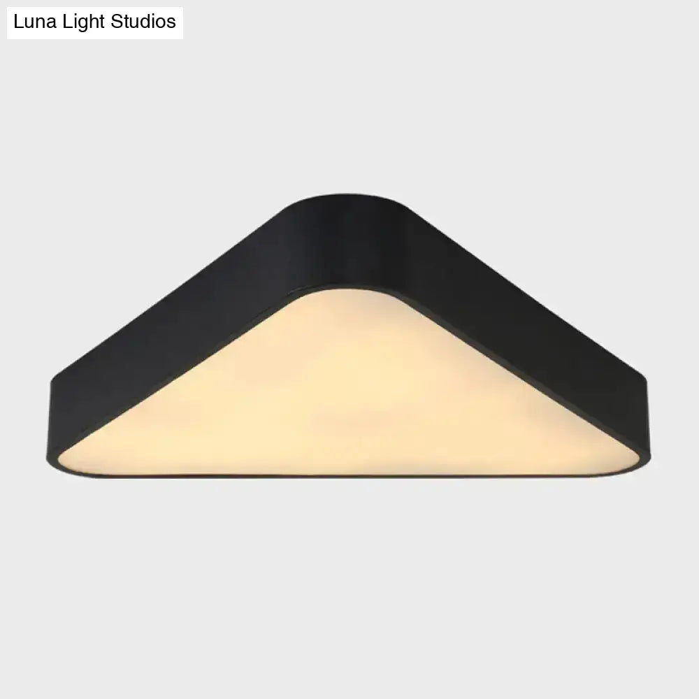 Nordic Led Flush Mount Ceiling Light For Foyer: Acrylic Triangle Fixture Black / Warm