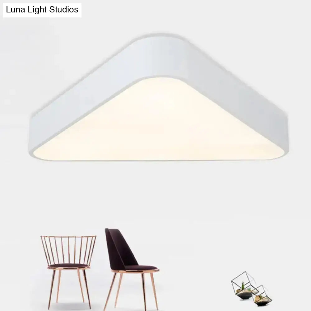 Nordic Led Flush Mount Ceiling Light For Foyer: Acrylic Triangle Fixture White / Natural
