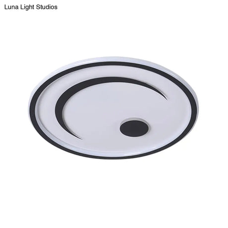 Nordic Led Flush Mount Light In Black/Gold Or White/Warm - Bedroom Lighting Fixture