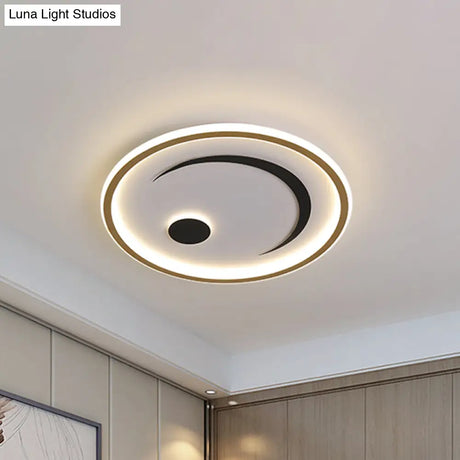 Nordic Led Flush Mount Light In Black/Gold Or White/Warm - Bedroom Lighting Fixture