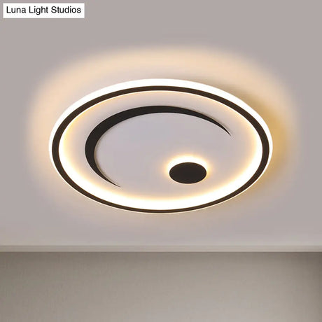 Nordic Led Flush Mount Light In Black/Gold Or White/Warm - Bedroom Lighting Fixture