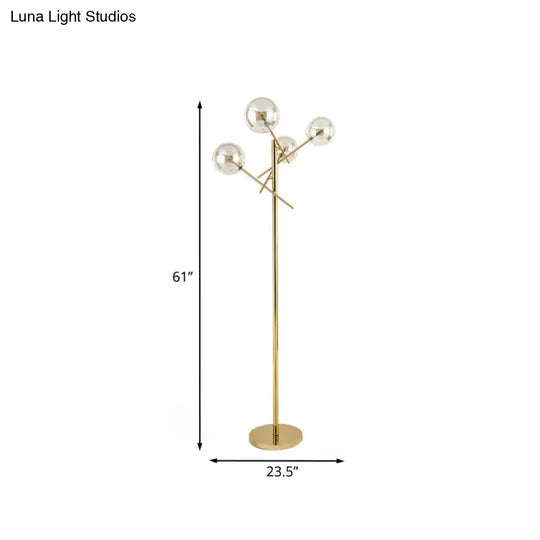 Nordic Led Gold Tree-Like Metal Standing Lamp - Contemporary Floor Light For Living Room