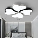 Nordic Led Metal Clover Shaped Flush Mount Lighting For Bedroom In Black-White White / 20.5’