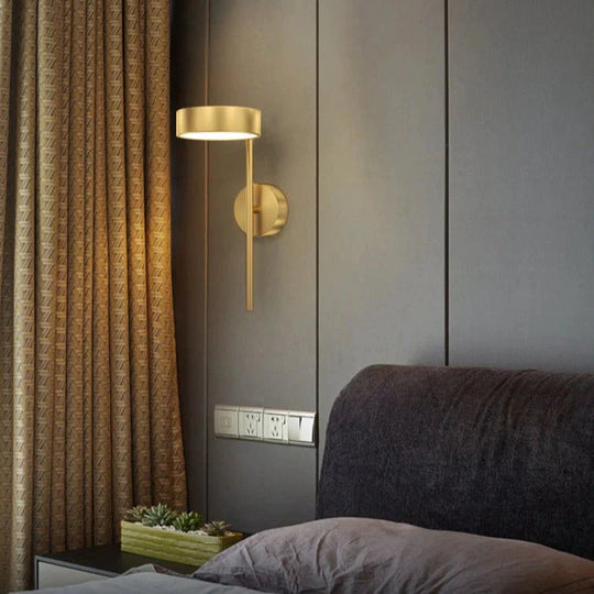 Nordic Light Luxus Nachttischlampe Schlafzimmer Vollkupfer Wandleuchte