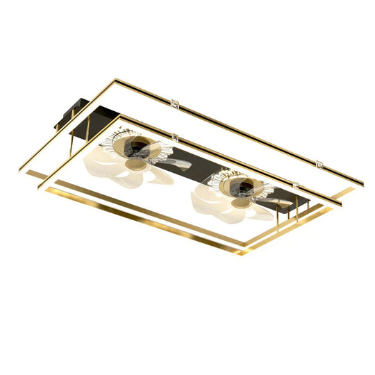 Nordic Light Luxury Fan Living Room Square Ceiling Lamp Simple Dining Room Bedroom Lamp Ceiling