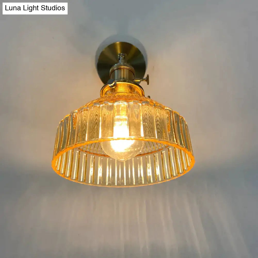 Nordic Literature And Art Fresh Bedroom Glass Brass Copper Wall Lamp Copper Wall Lamps