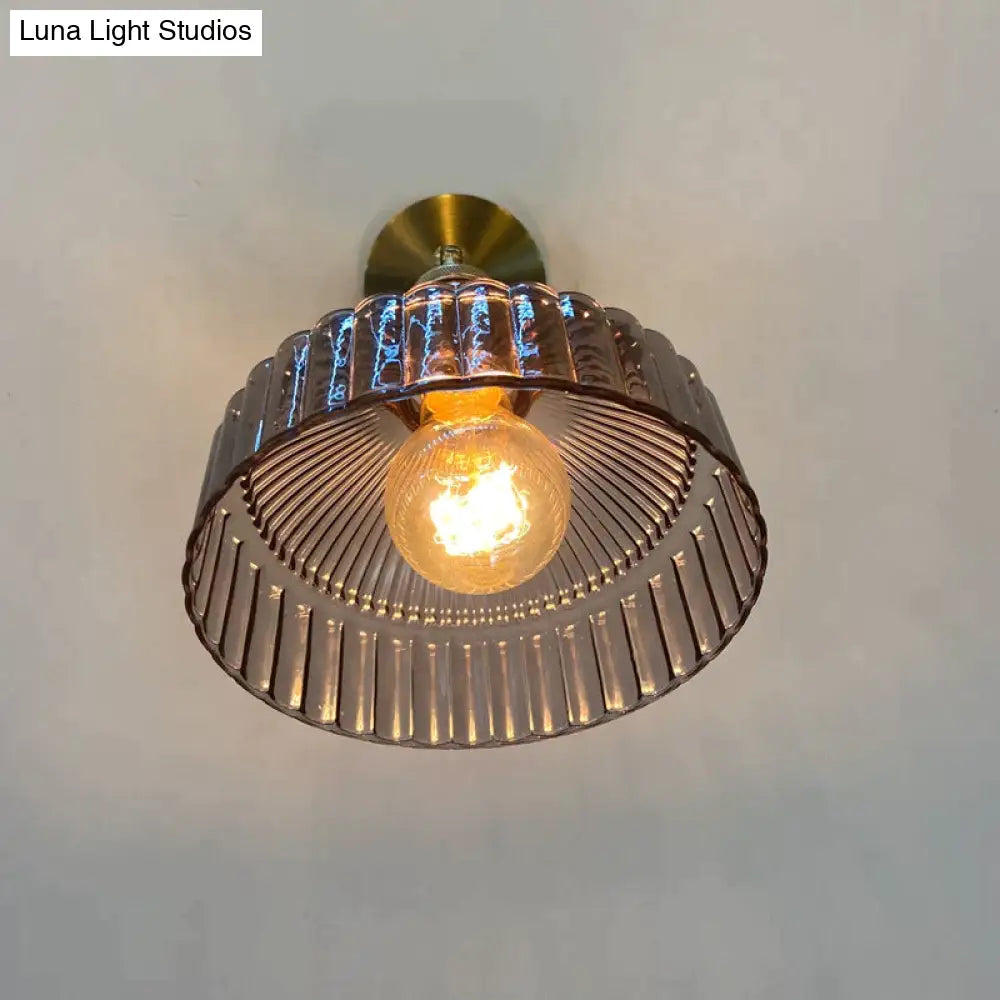 Nordic Literature And Art Fresh Bedroom Glass Brass Copper Wall Lamp Copper Wall Lamps
