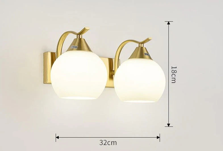 Nordic Living Room Background Wall Bedroom Copper Wall Lamp Double head Copper Wall Lamps