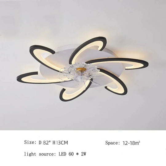 Nordic wohnzimmer led kreative smart windmühle decke fan licht