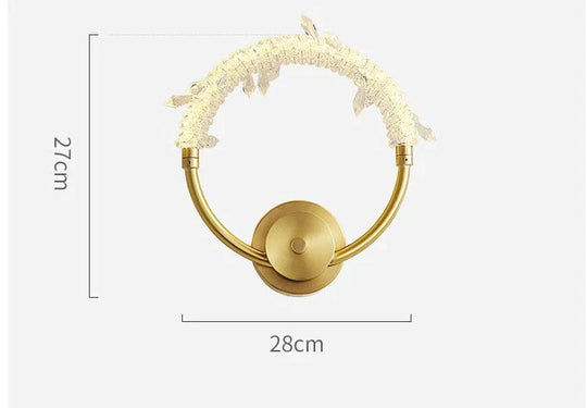 Nordic Luxury Wall Lamp Crystal Copper Wall Lamp Copper / Three color light Copper Wall Lamps