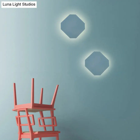Nordic Macaron Colored Wall Sconce For Stair Foyer In Round Metal Design
