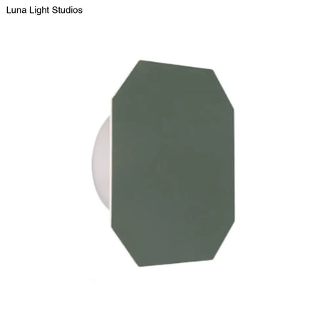 Nordic Macaron Colored Wall Sconce For Stair Foyer In Round Metal Design
