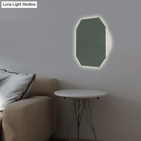 Nordic Macaron Colored Wall Sconce For Stair Foyer In Round Metal Design
