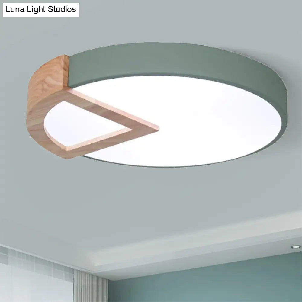Nordic Macaron Flush Mount Light For Kids Bedrooms Green / 12