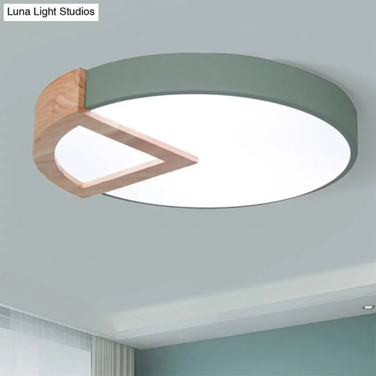 Nordic Macaron Flush Mount Light For Kids Bedrooms Green / 12