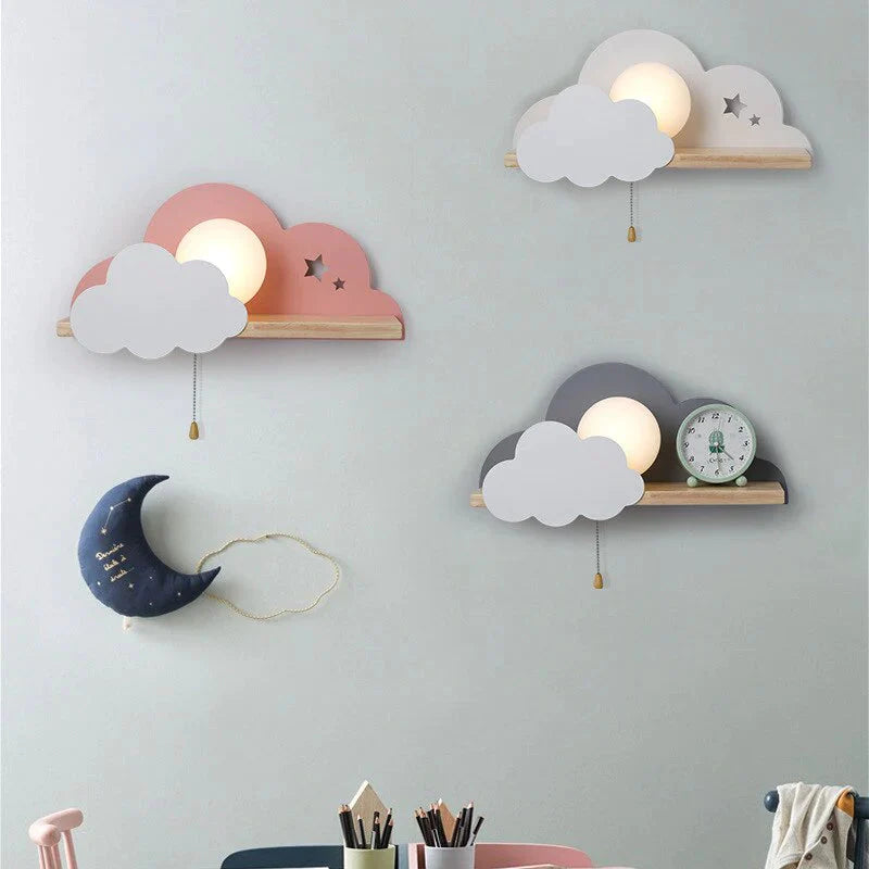 Nordic Macaron LED Cloud Glas Wand Lampen für Kinderzimmer
