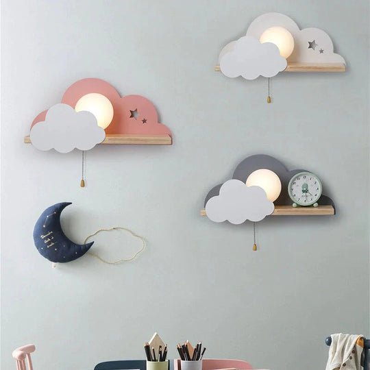 Nordic Macaron LED Cloud Glas Wand Lampen für Kinderzimmer