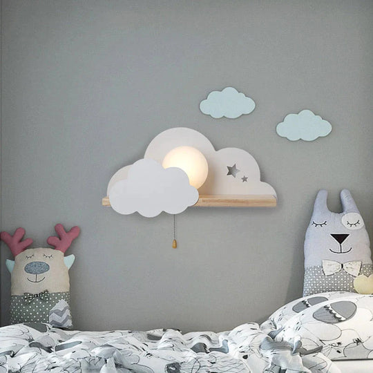 Nordic Macaron LED Cloud Glas Wand Lampen für Kinderzimmer